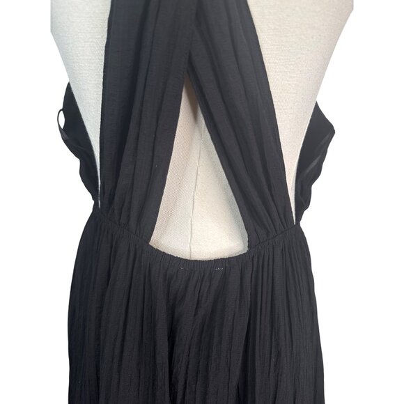 2/$30 Black Lush Size Large Halter Maxi Dress With Open Back & Tiered Skirt - Picture 10 of 16